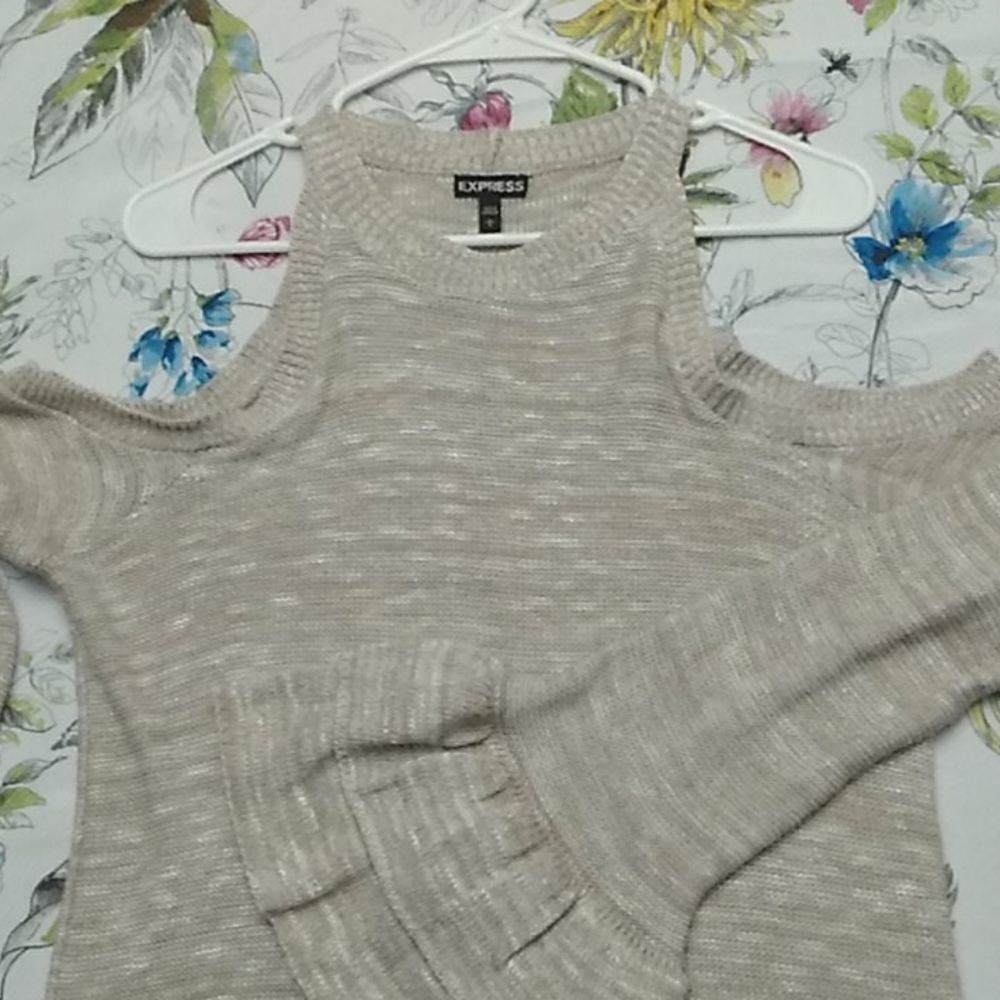 Express peekaboo shoulder sweater